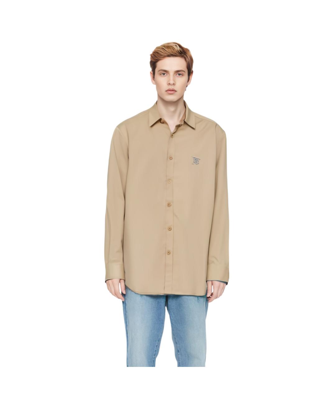 BURBERRY Желтая хлопковая кэжуал рубашка, фото 2