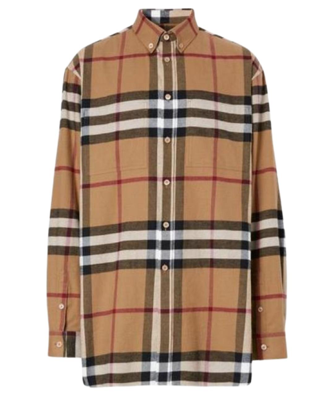 BURBERRY Коричневая хлопковая кэжуал рубашка, фото 1