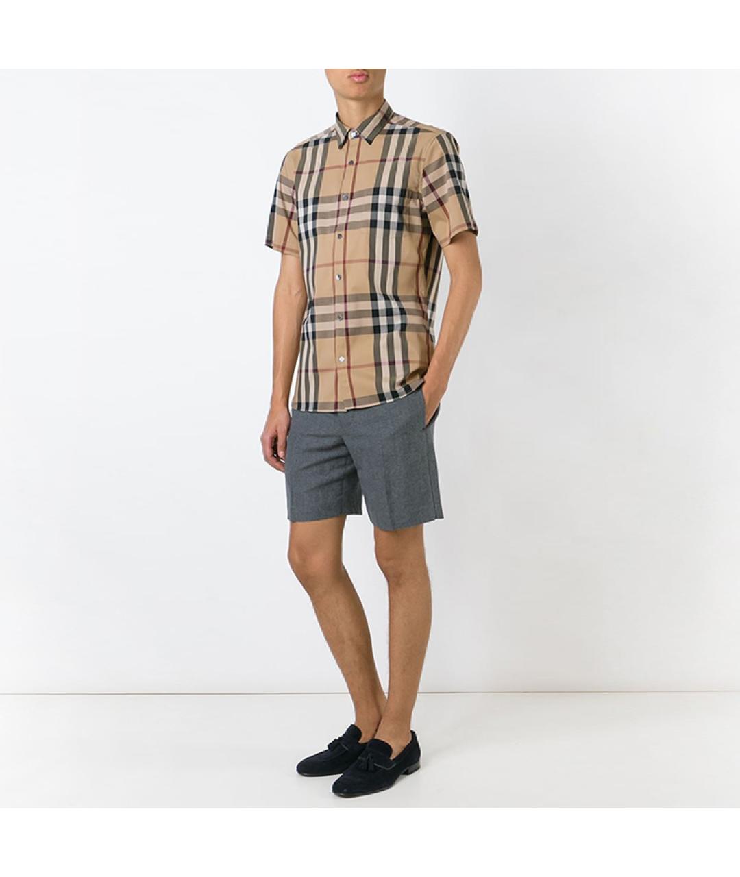 BURBERRY Хаки хлопковая кэжуал рубашка, фото 4