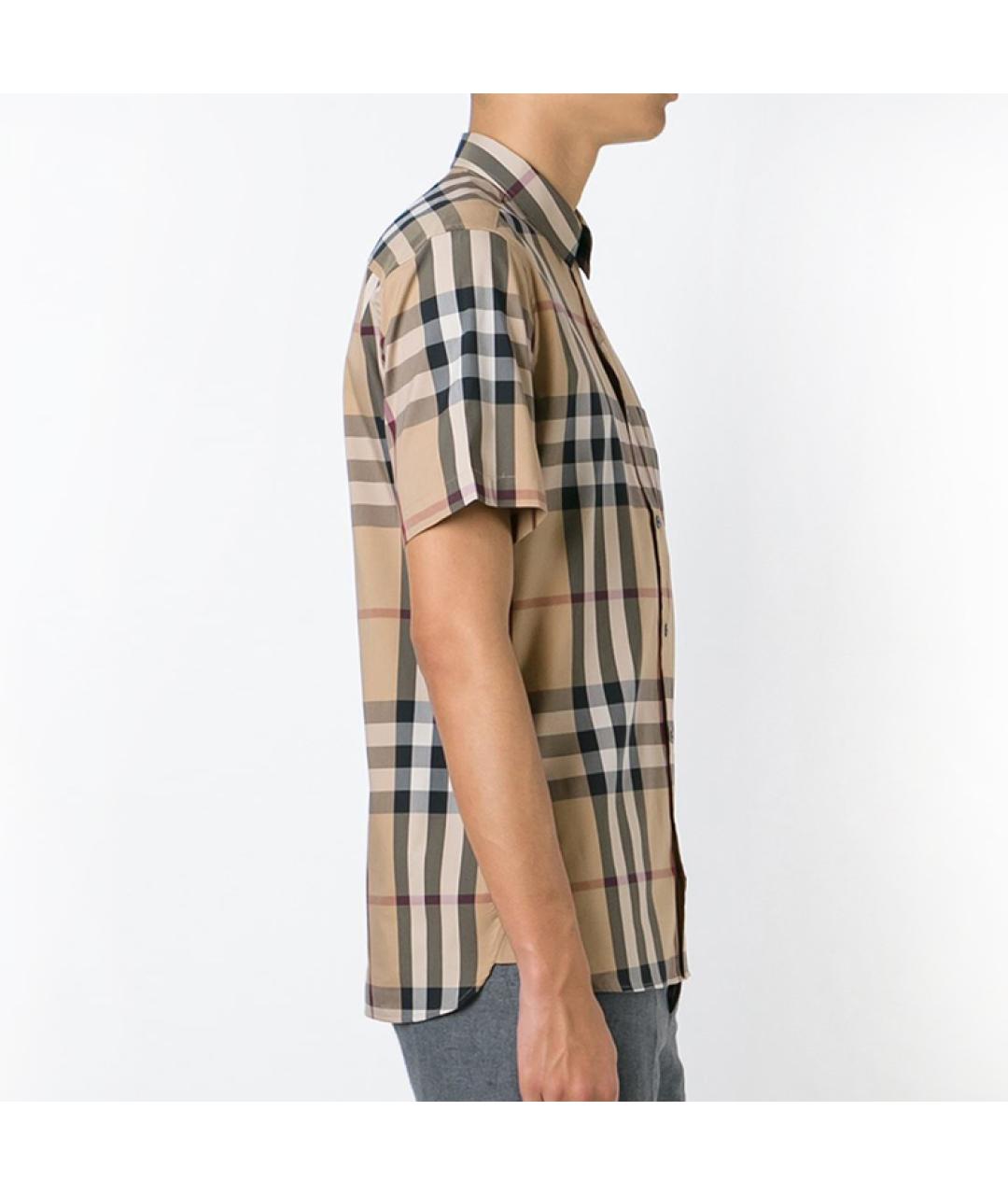 BURBERRY Хаки хлопковая кэжуал рубашка, фото 3