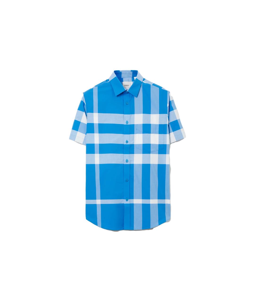 BURBERRY Синяя хлопковая кэжуал рубашка, фото 7