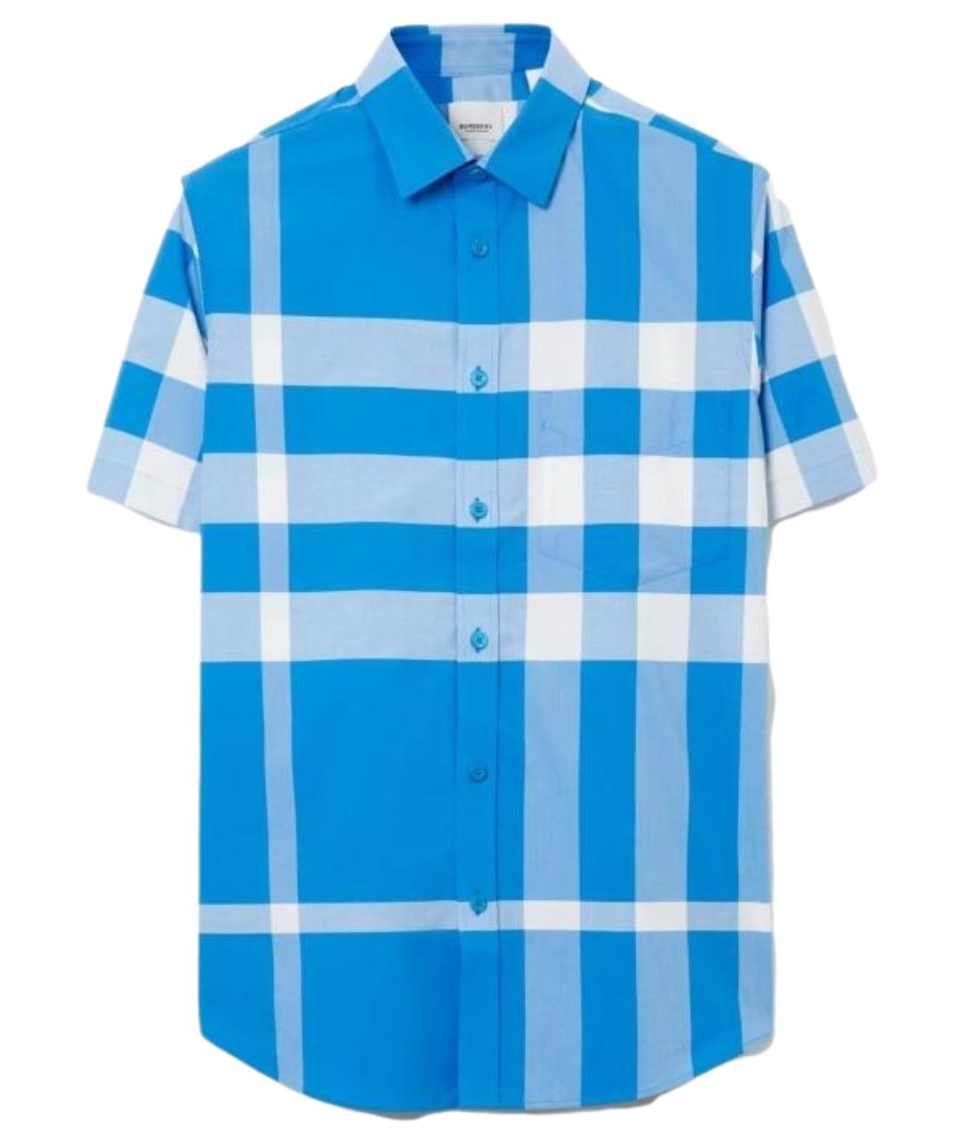 BURBERRY Синяя хлопковая кэжуал рубашка, фото 1