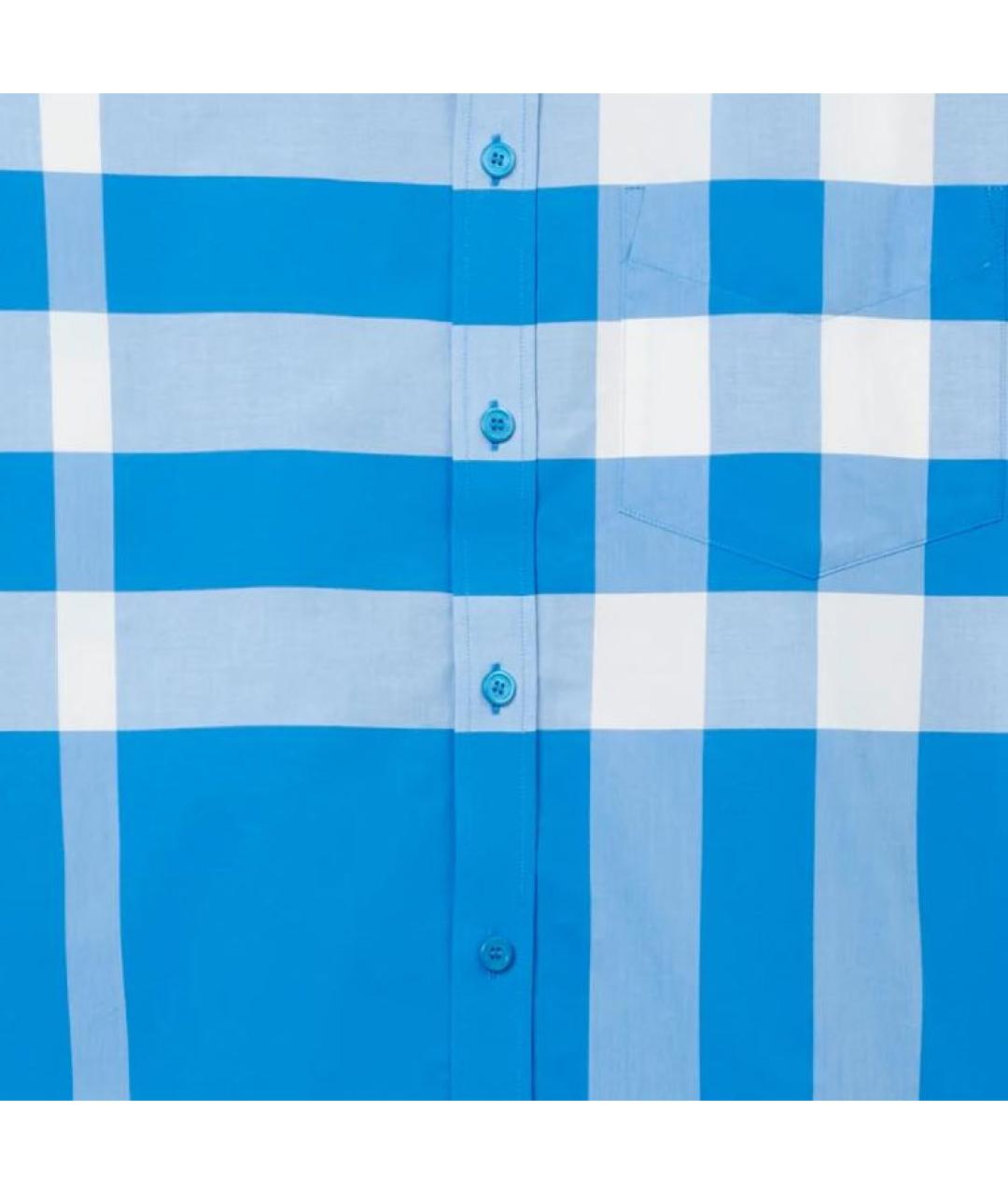 BURBERRY Синяя хлопковая кэжуал рубашка, фото 4