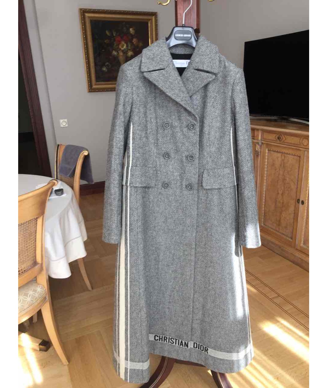 CHRISTIAN DIOR PRE-OWNED Серое шерстяное пальто, фото 4