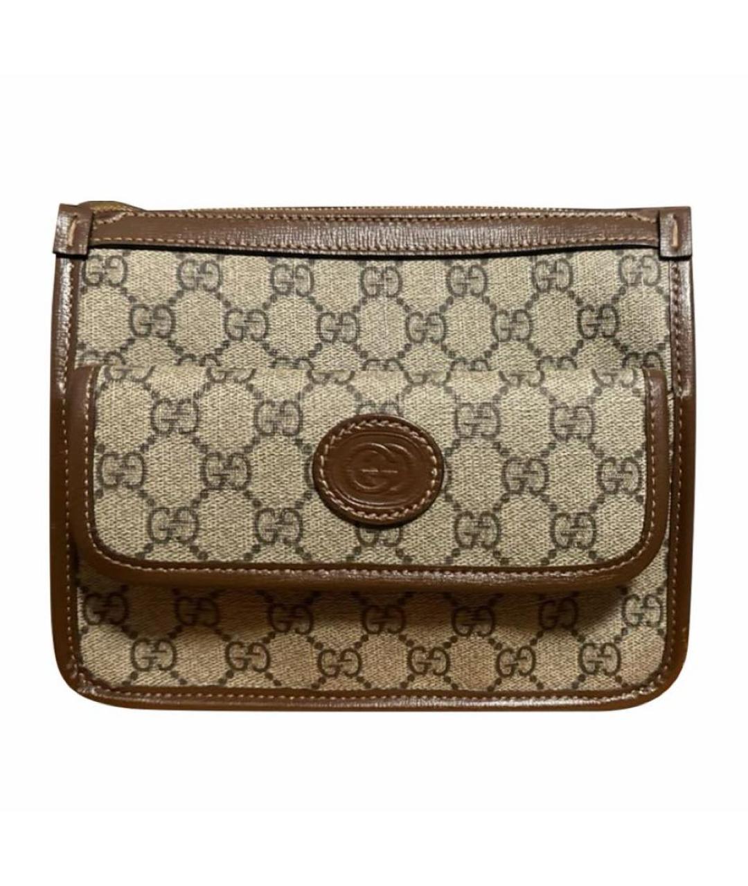 GUCCI Коричневая кожаная сумка на плечо, фото 1