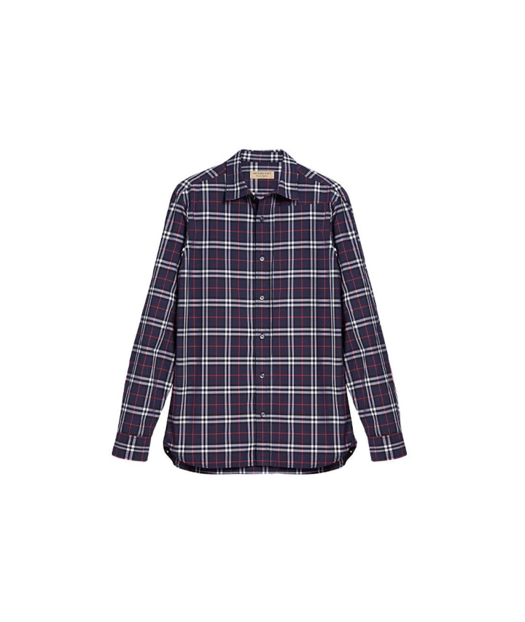 BURBERRY Темно-синяя хлопковая классическая рубашка, фото 6