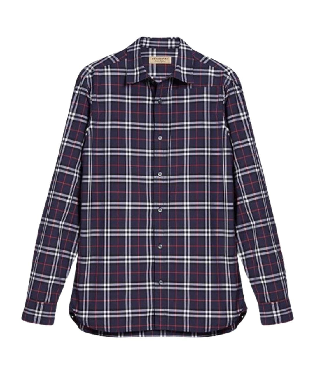 BURBERRY Темно-синяя хлопковая классическая рубашка, фото 1