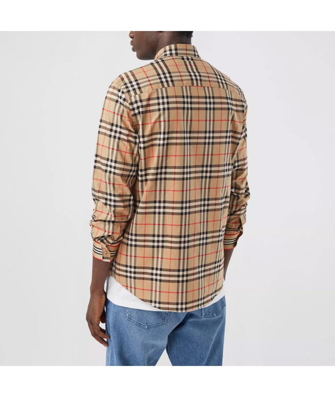 BURBERRY Хаки хлопковая кэжуал рубашка, фото 4