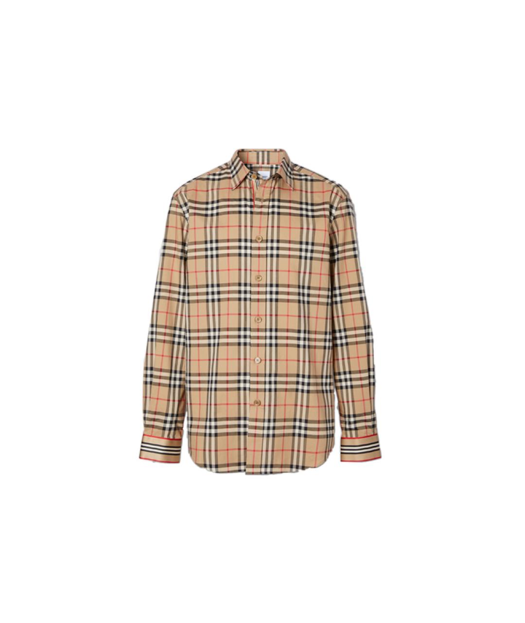 BURBERRY Хаки хлопковая кэжуал рубашка, фото 5