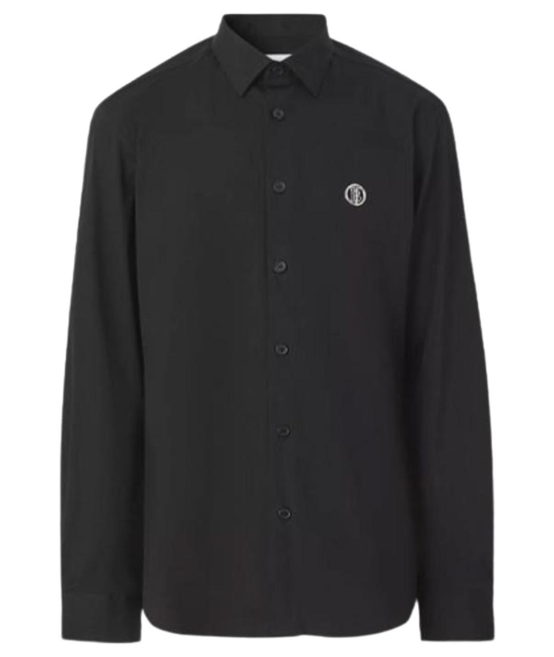 BURBERRY Черная хлопковая классическая рубашка, фото 1