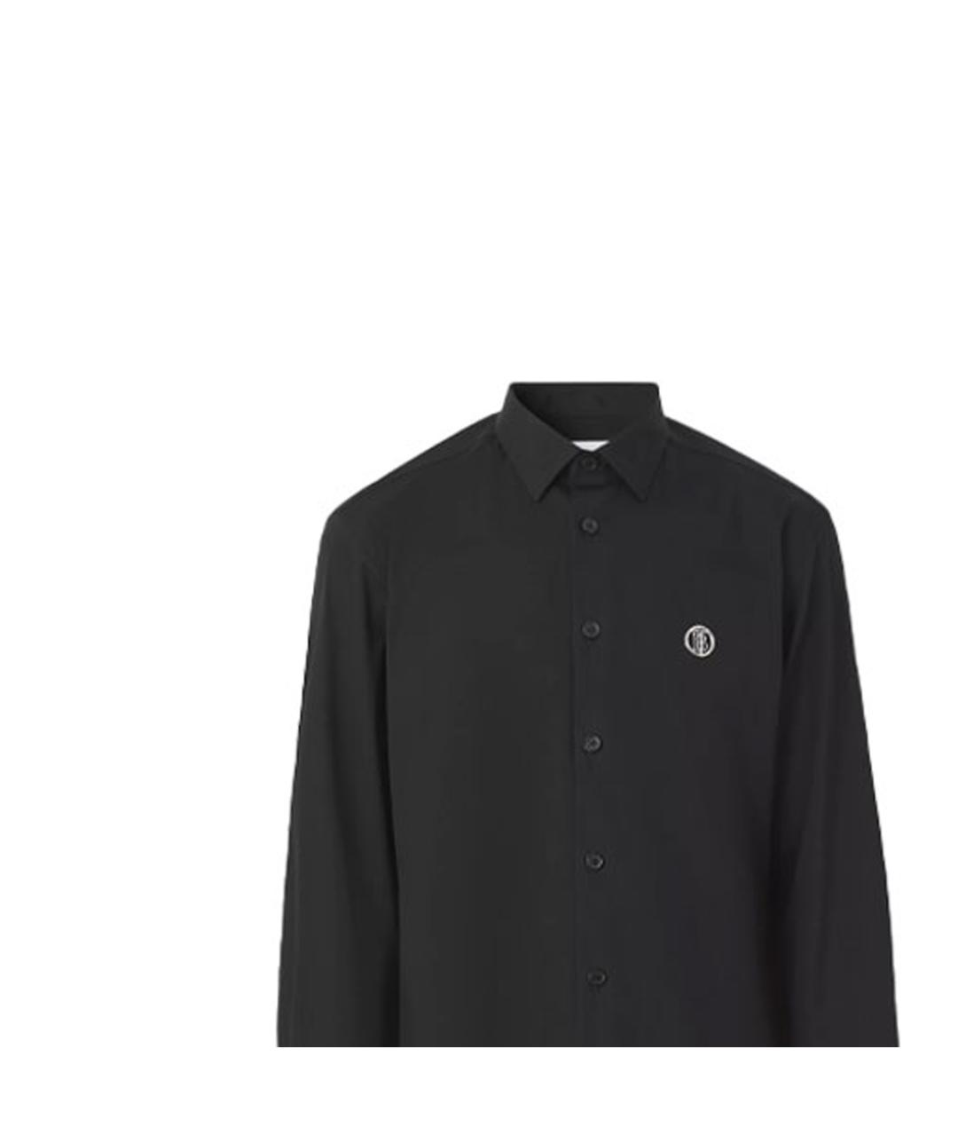 BURBERRY Черная хлопковая классическая рубашка, фото 5