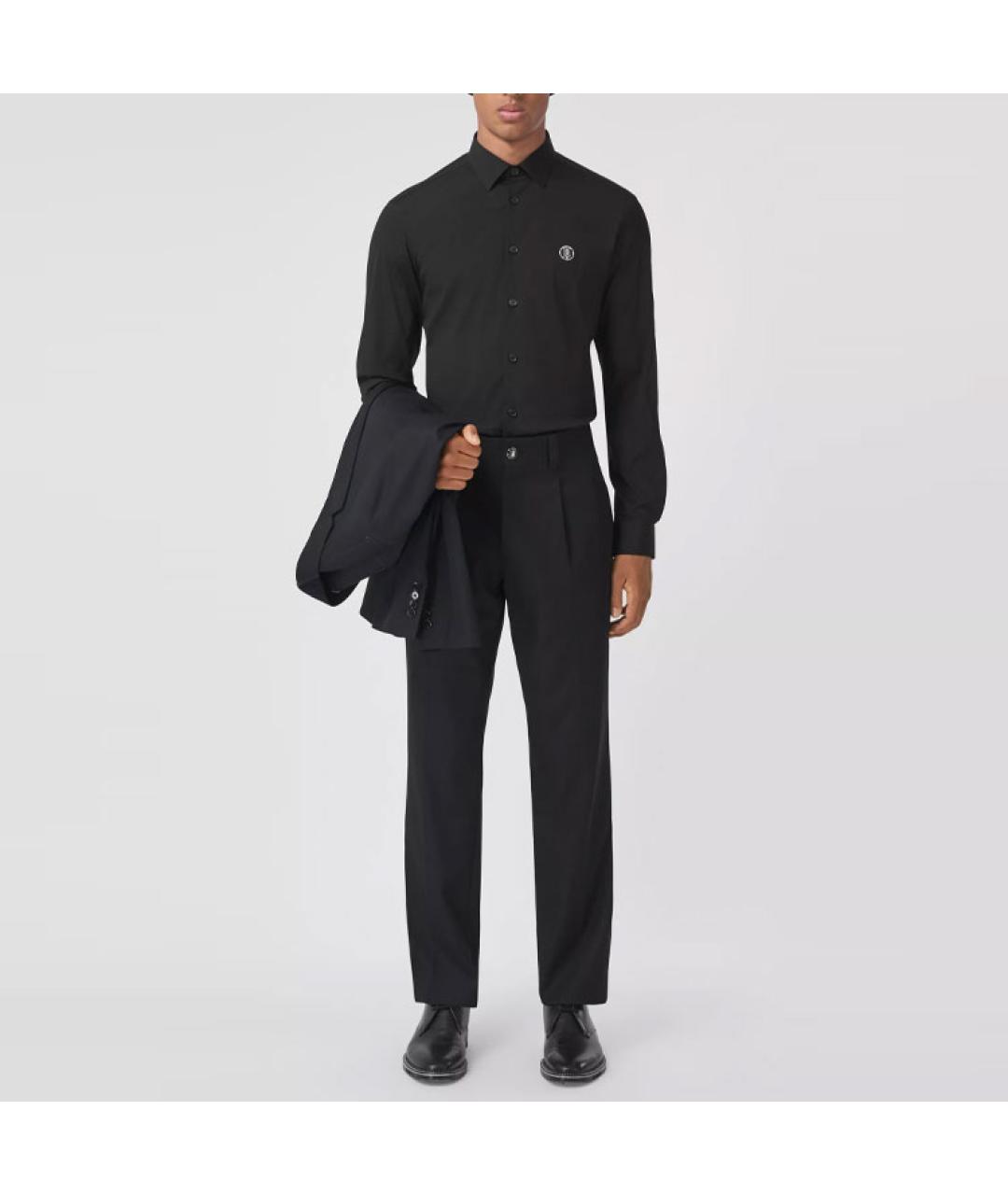 BURBERRY Черная хлопковая классическая рубашка, фото 4