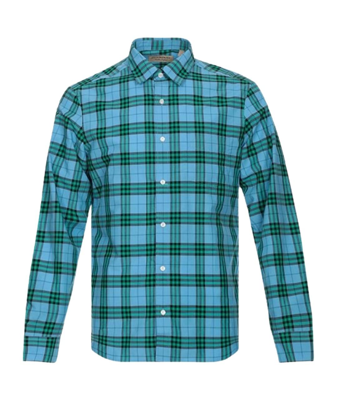 BURBERRY Синяя хлопковая кэжуал рубашка, фото 1