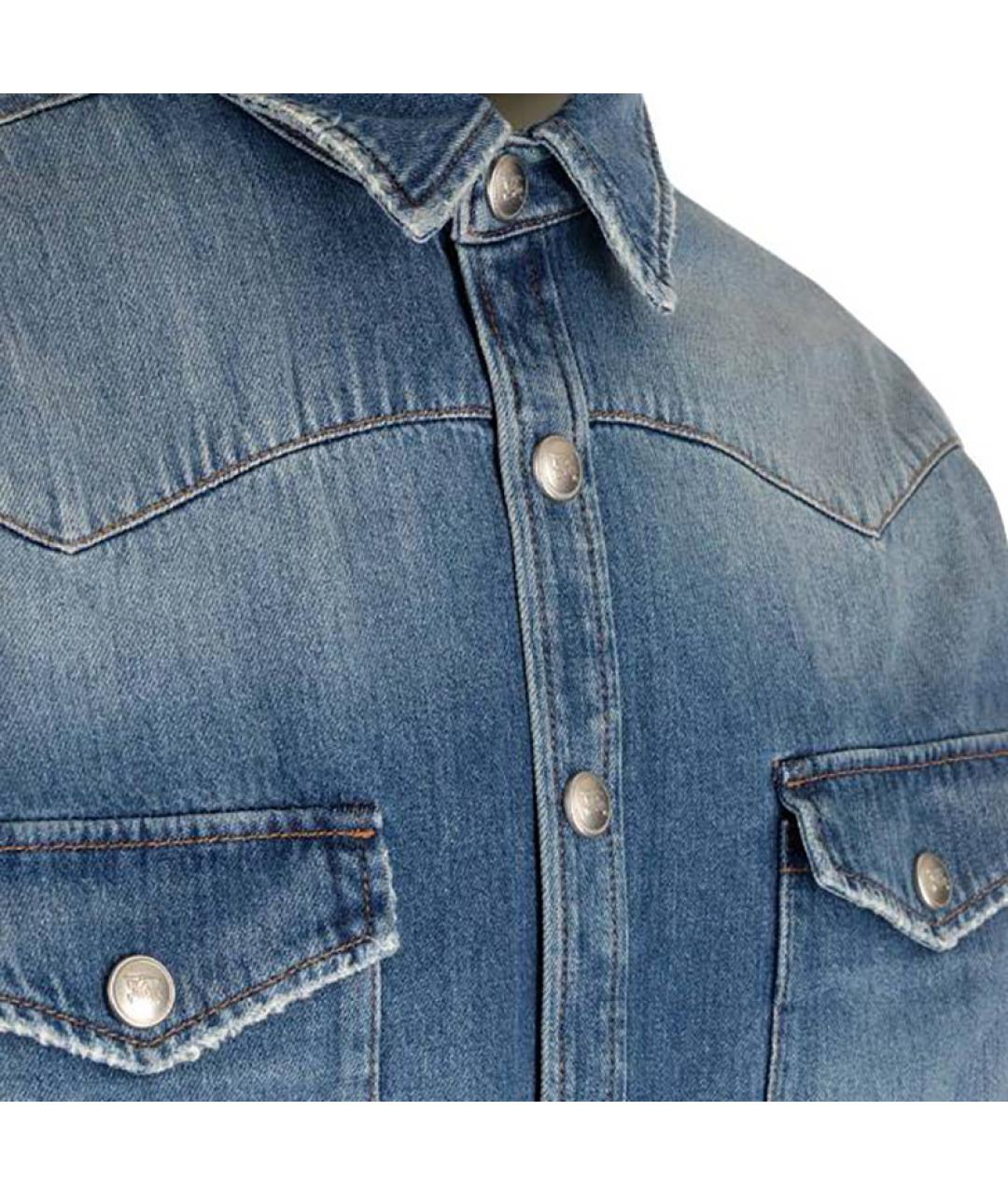 BURBERRY Синяя хлопковая кэжуал рубашка, фото 3