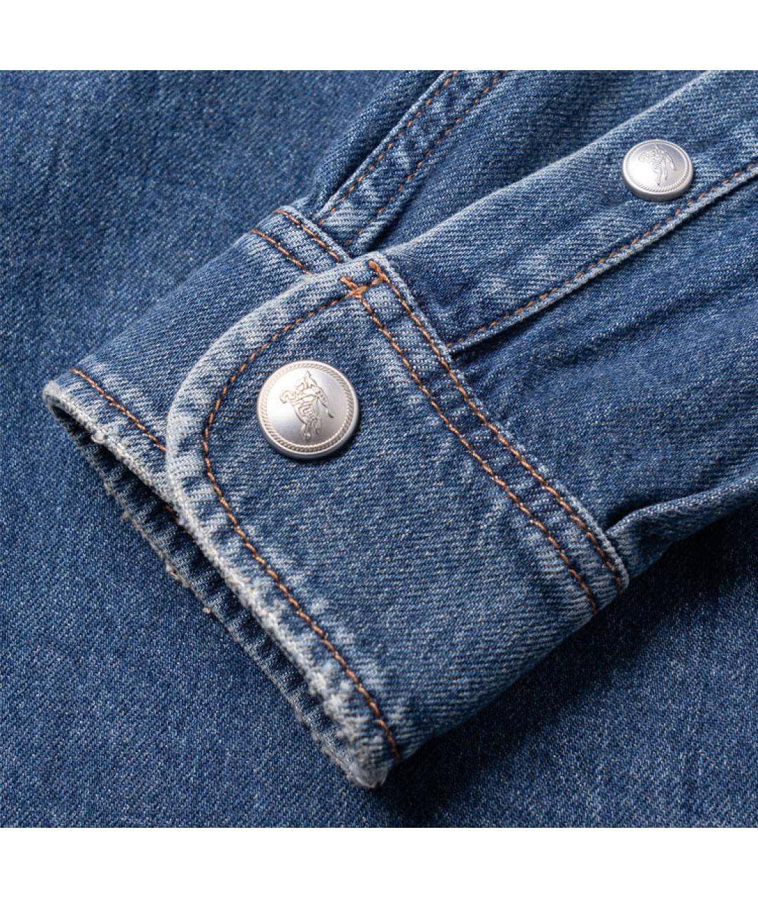 BURBERRY Синяя хлопковая кэжуал рубашка, фото 5