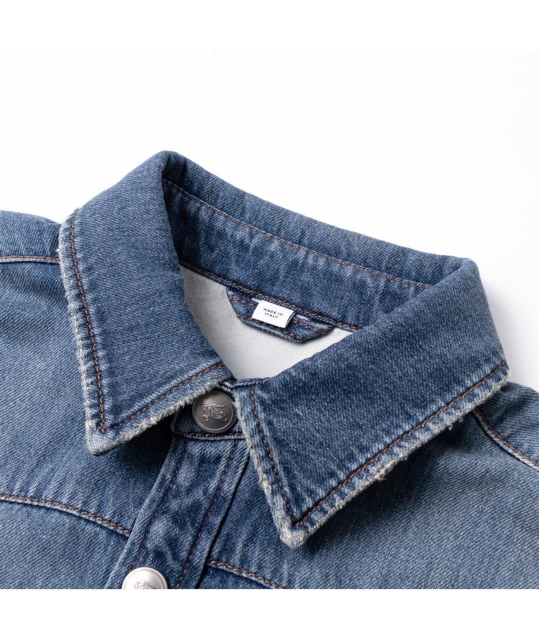 BURBERRY Синяя хлопковая кэжуал рубашка, фото 3