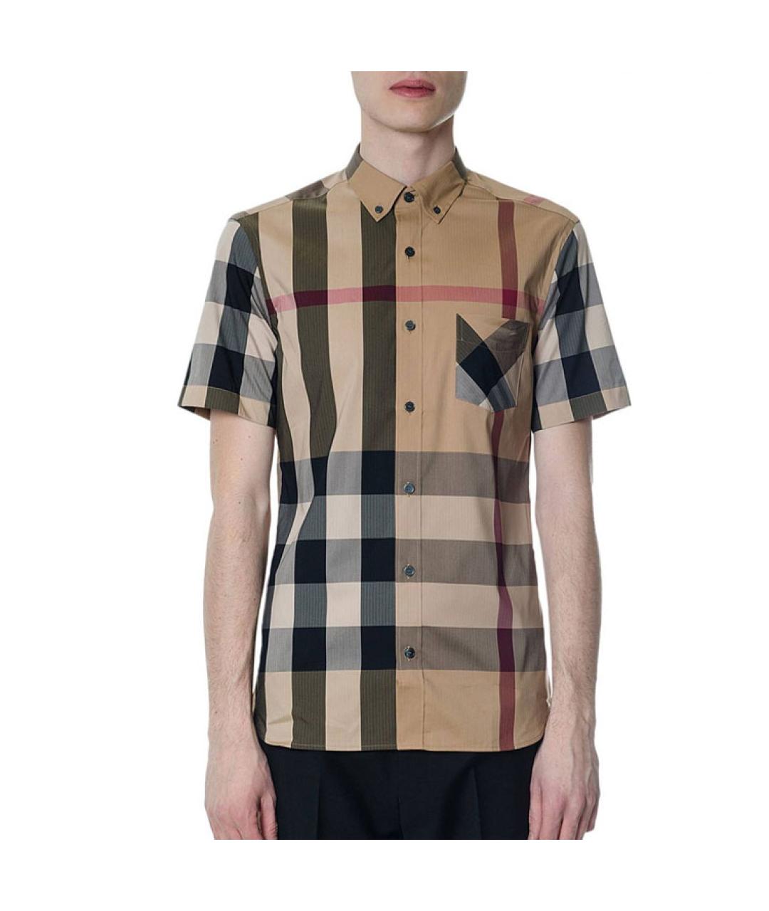 BURBERRY Бежевая хлопковая кэжуал рубашка, фото 4