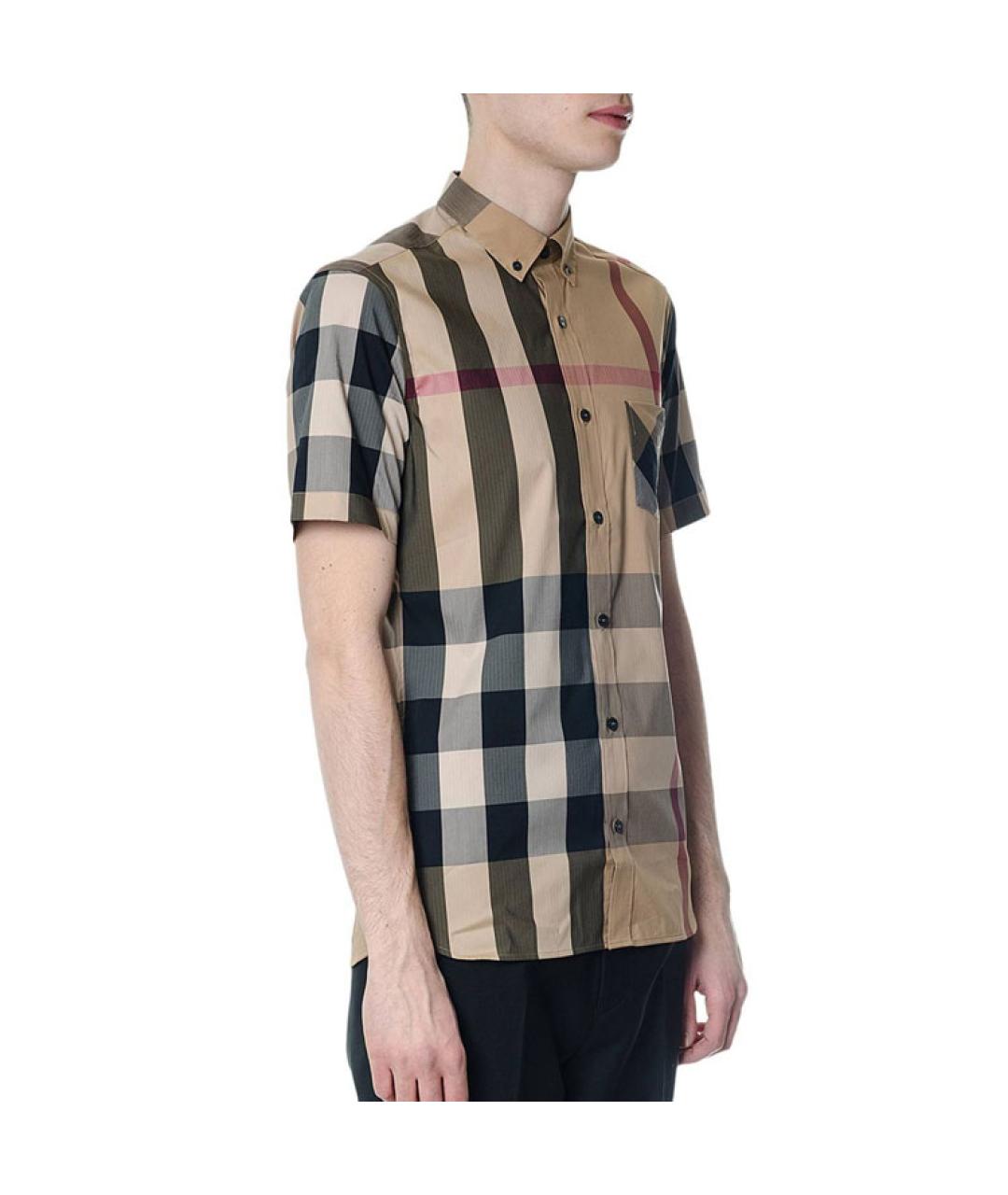 BURBERRY Бежевая хлопковая кэжуал рубашка, фото 6