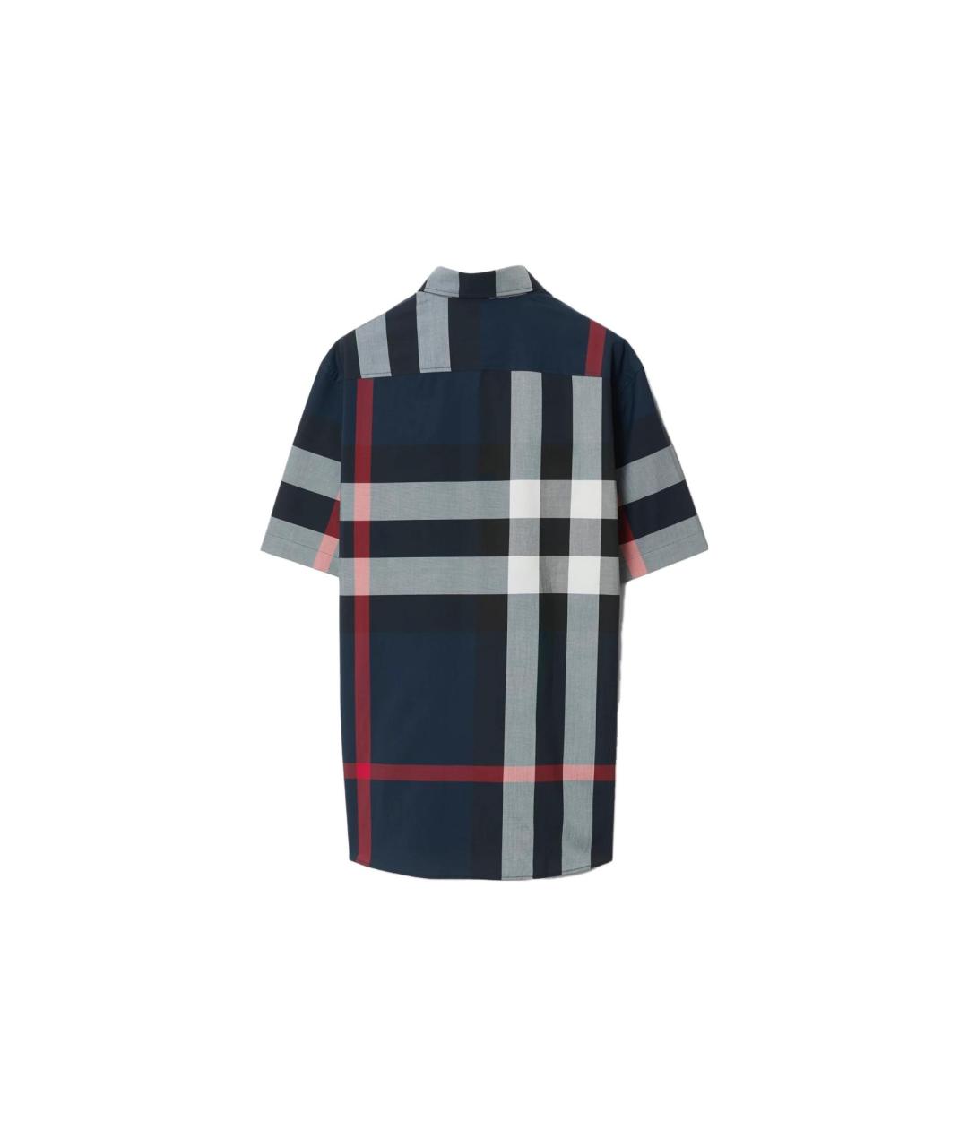 BURBERRY Темно-синяя хлопковая кэжуал рубашка, фото 2