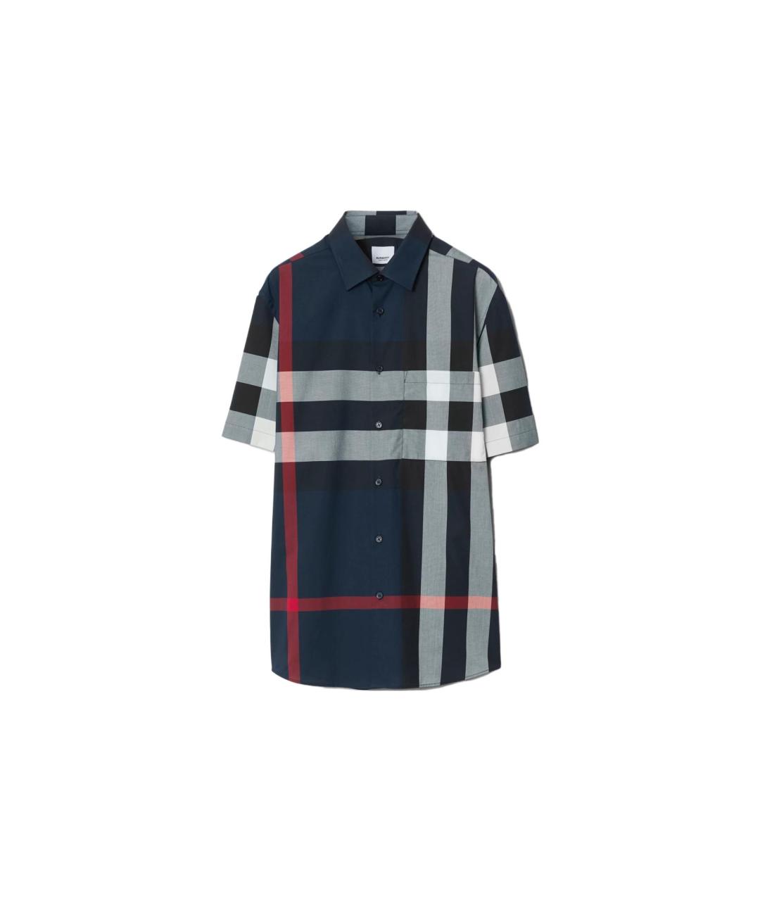 BURBERRY Темно-синяя хлопковая кэжуал рубашка, фото 3