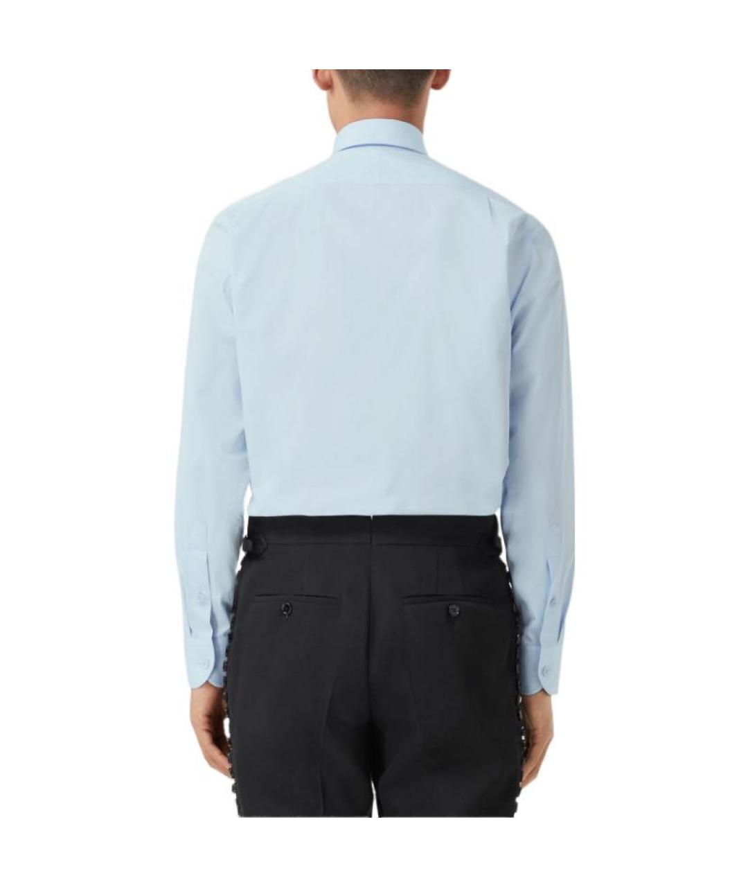 BURBERRY Голубая хлопковая классическая рубашка, фото 3