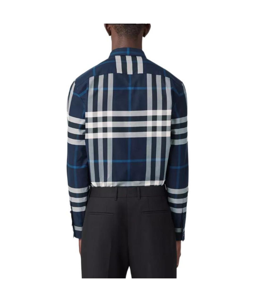 BURBERRY Синяя хлопковая кэжуал рубашка, фото 3