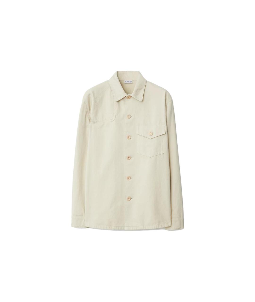 BURBERRY Белая хлопковая классическая рубашка, фото 1