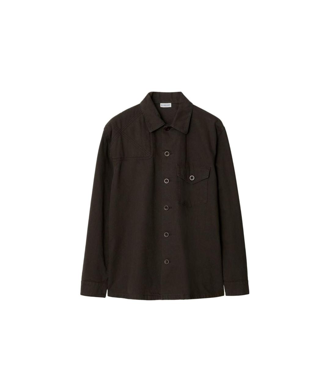 BURBERRY Коричневая хлопковая кэжуал рубашка, фото 5