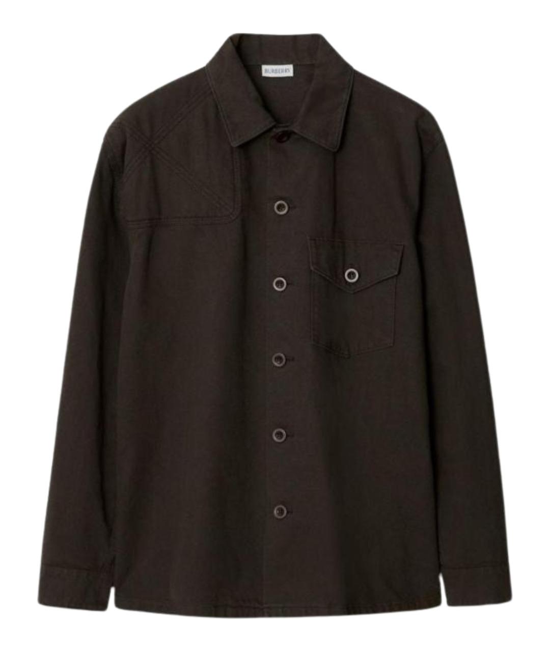 BURBERRY Коричневая хлопковая кэжуал рубашка, фото 1