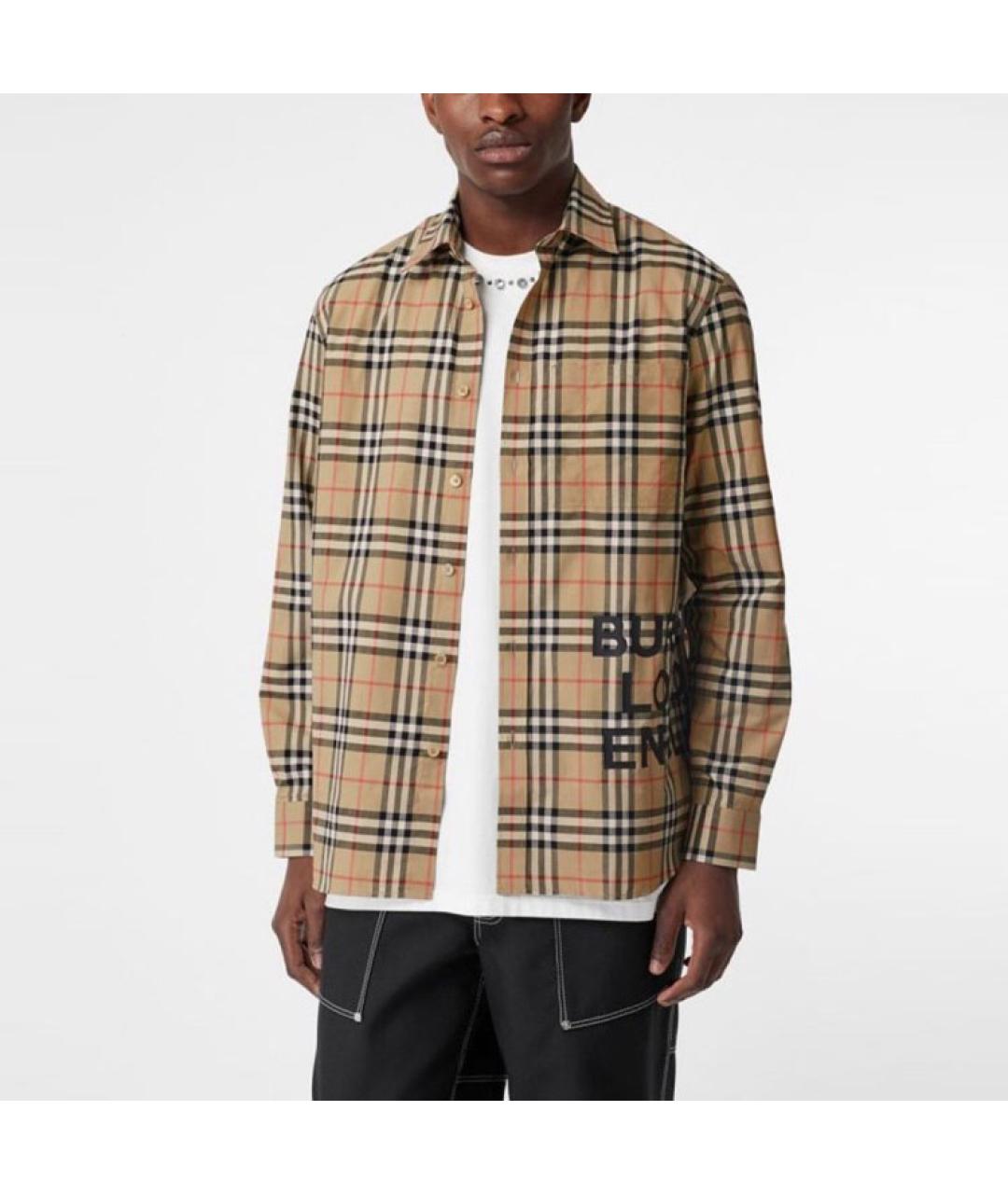 BURBERRY Бежевая классическая рубашка, фото 2