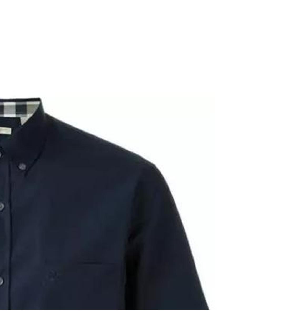 BURBERRY Темно-синяя хлопковая кэжуал рубашка, фото 7