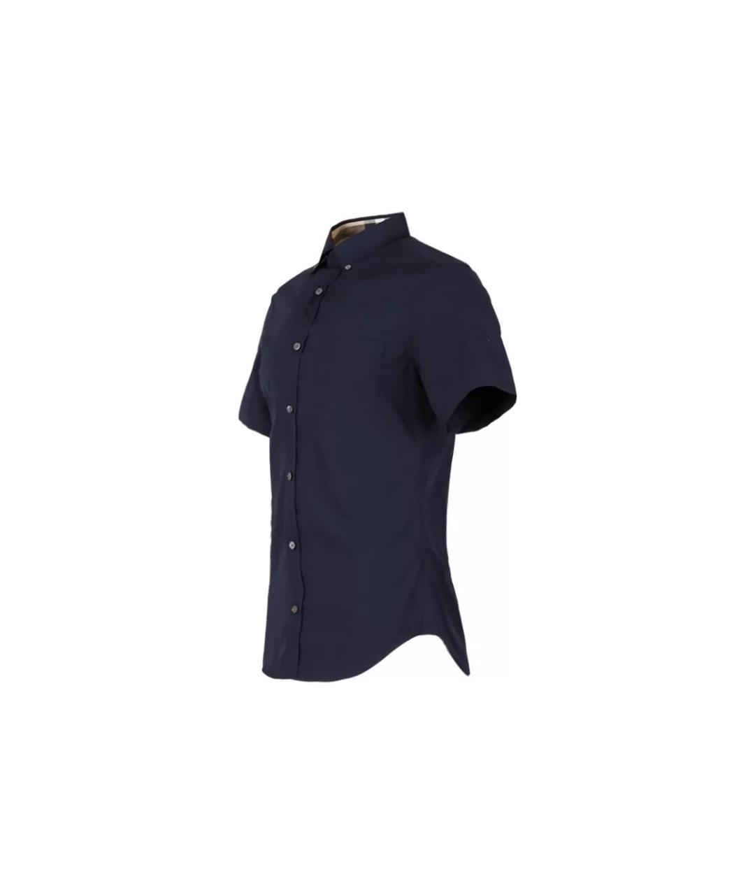 BURBERRY Темно-синяя хлопковая кэжуал рубашка, фото 3