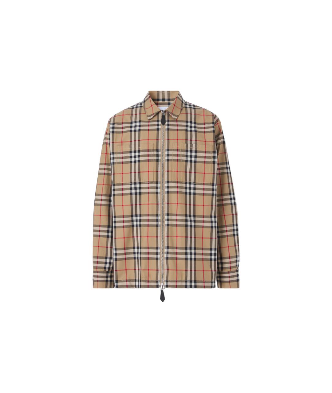 BURBERRY Бежевая хлопковая кэжуал рубашка, фото 1