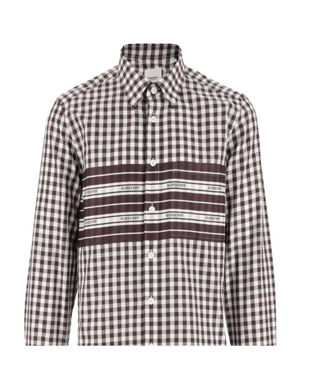 BURBERRY Коричневая хлопковая кэжуал рубашка, фото 3
