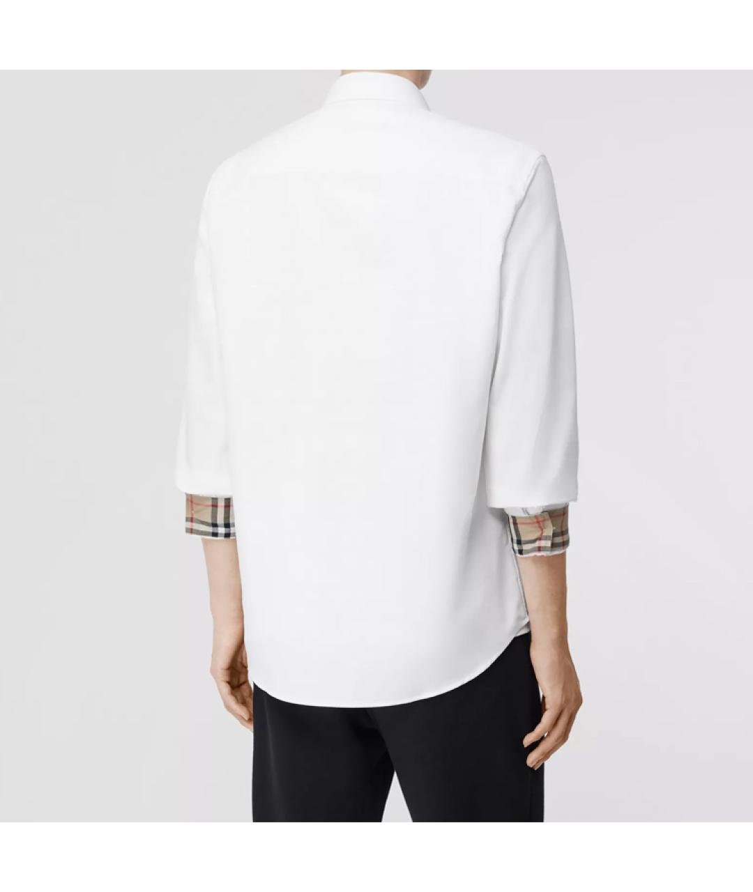 BURBERRY Белая хлопковая классическая рубашка, фото 5