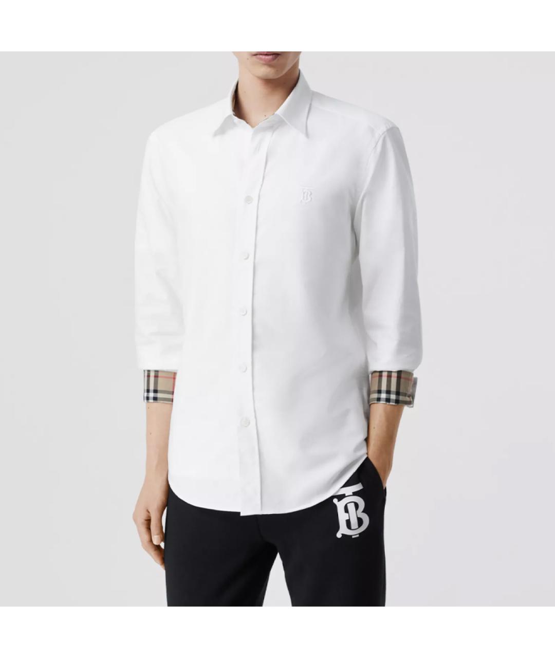 BURBERRY Белая хлопковая классическая рубашка, фото 8