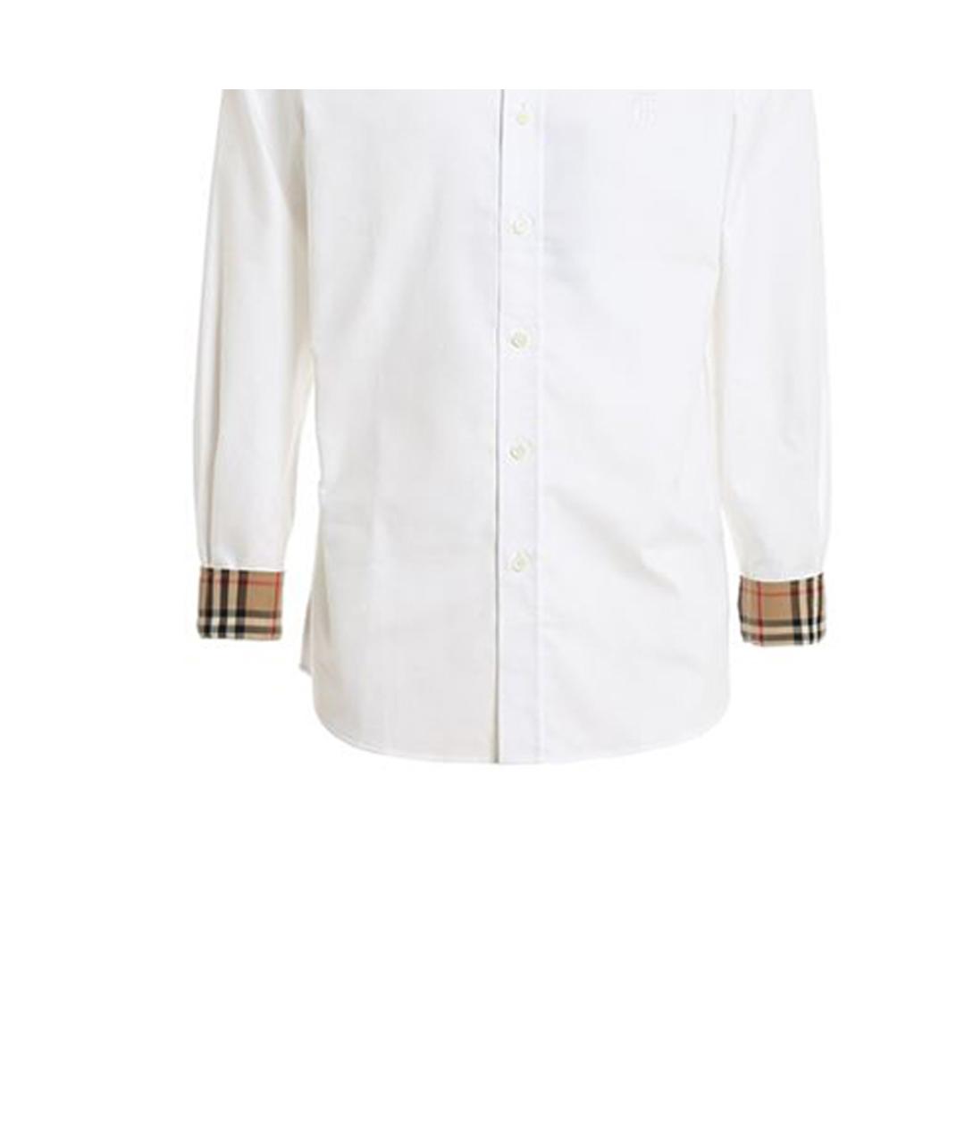BURBERRY Белая хлопковая классическая рубашка, фото 7