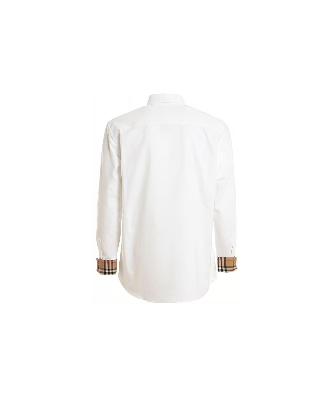BURBERRY Белая хлопковая классическая рубашка, фото 4