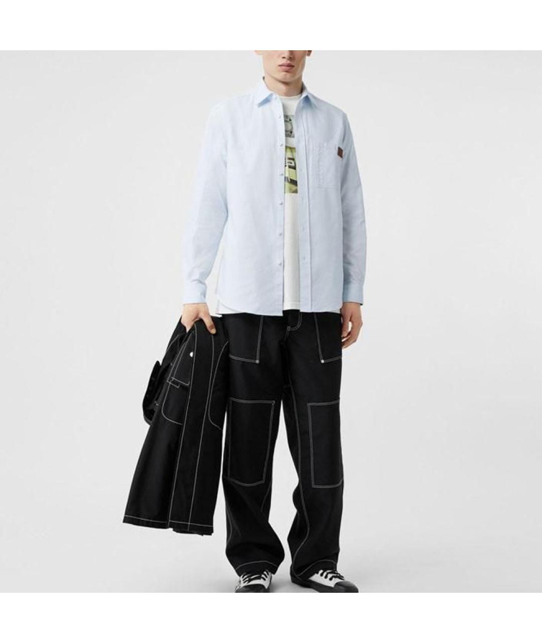 BURBERRY Голубая кэжуал рубашка, фото 4