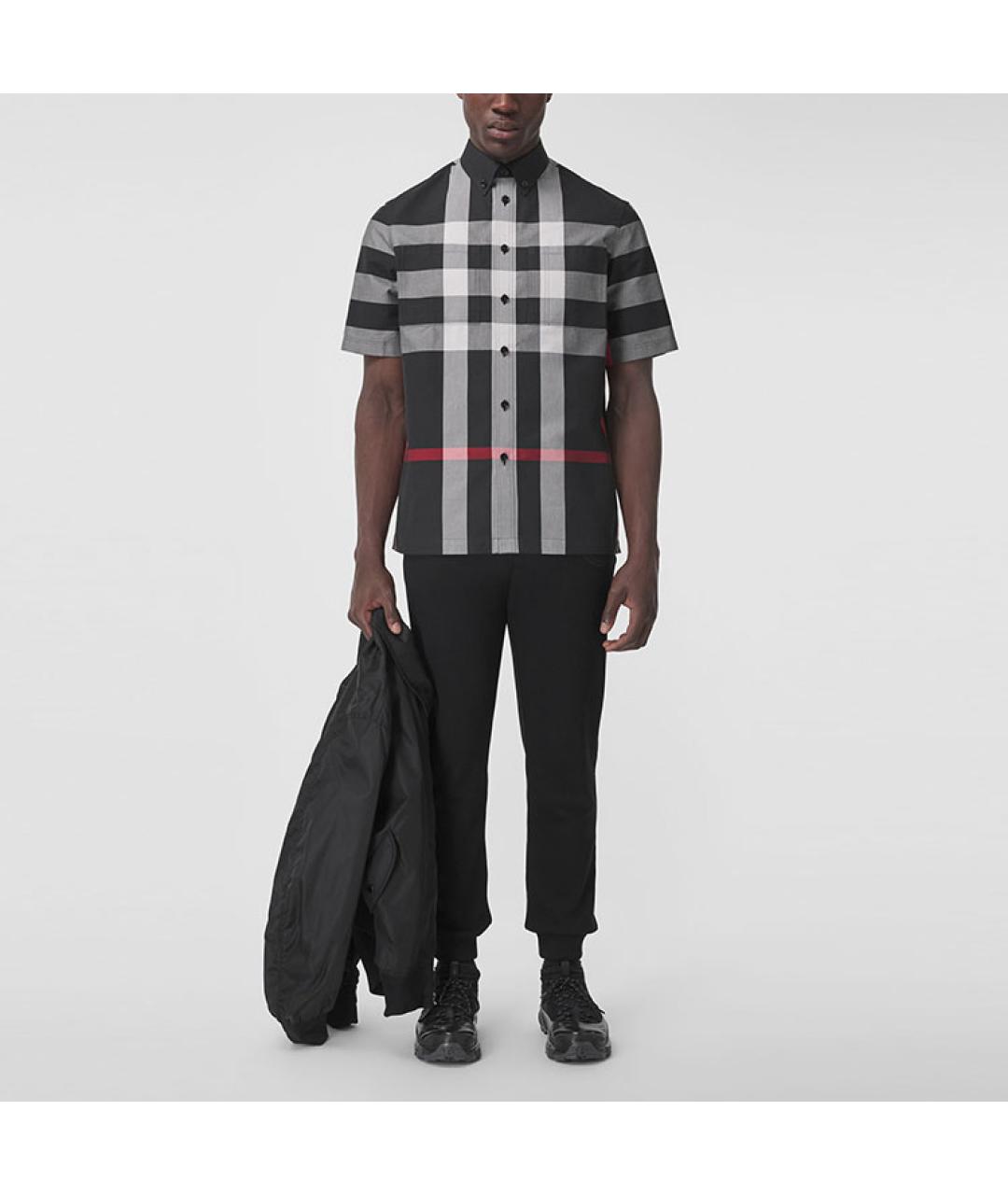 BURBERRY Черная хлопковая кэжуал рубашка, фото 2