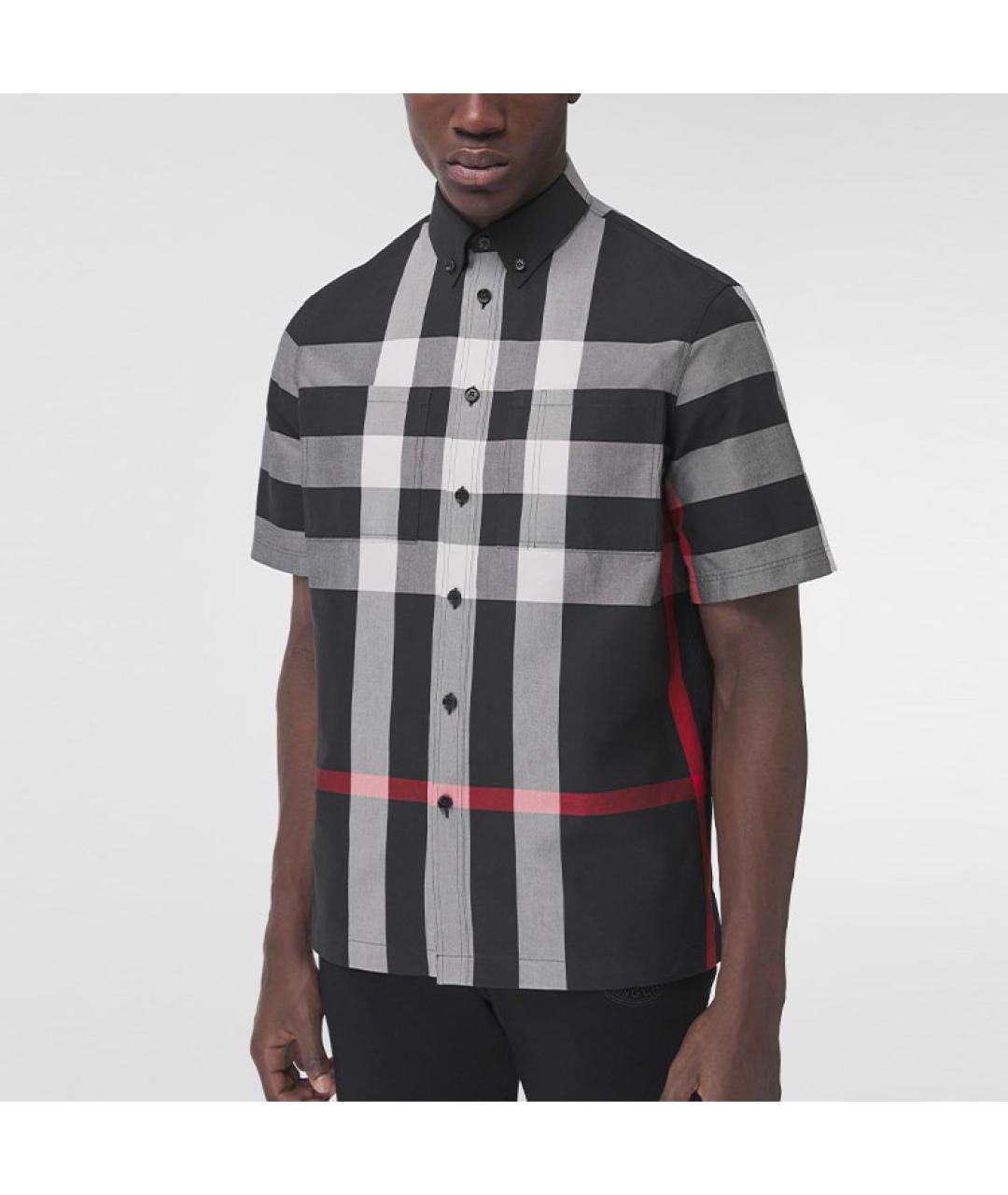 BURBERRY Черная хлопковая кэжуал рубашка, фото 4