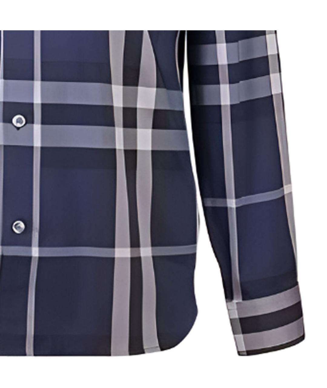 BURBERRY Синяя хлопковая кэжуал рубашка, фото 6