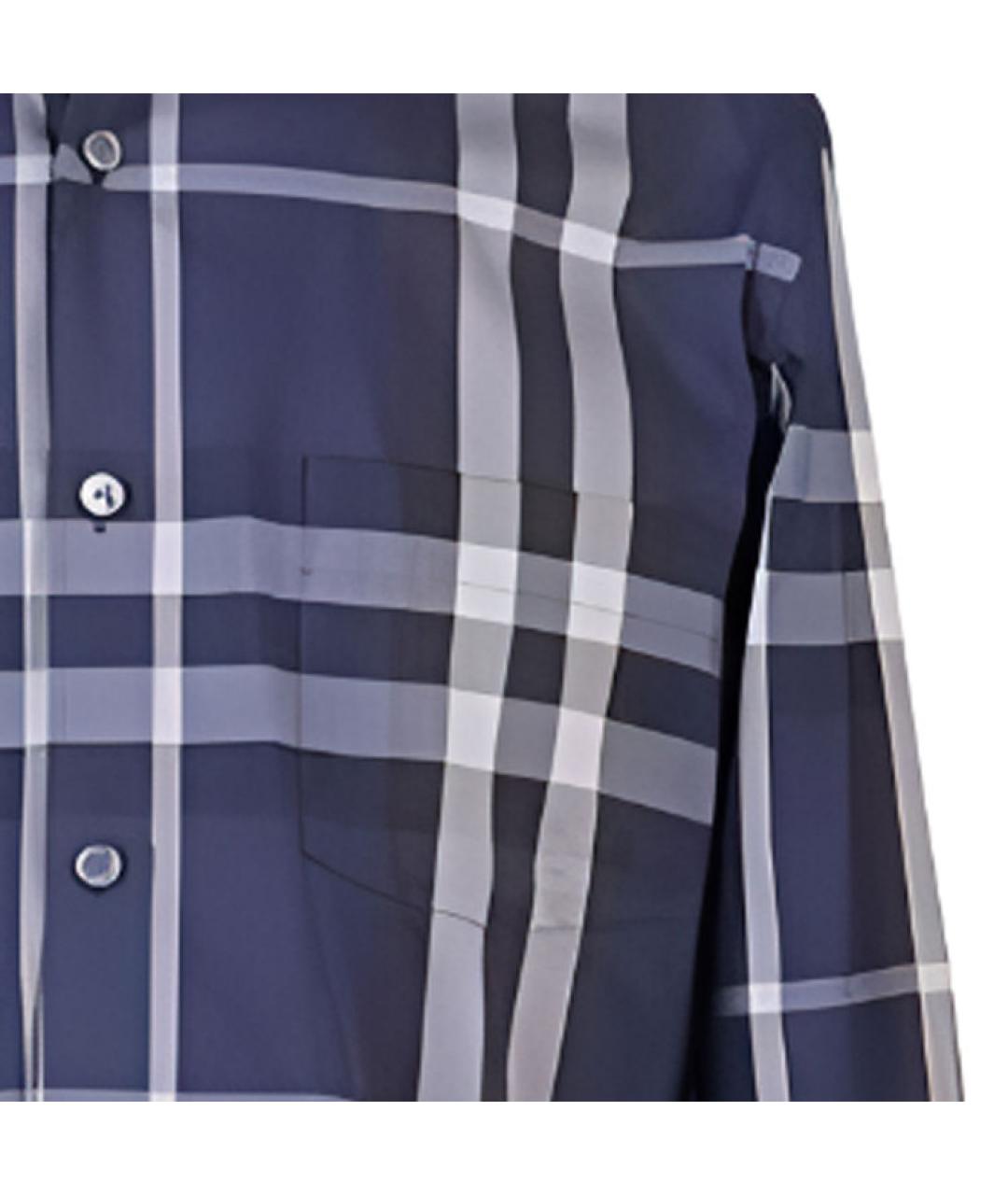 BURBERRY Синяя хлопковая кэжуал рубашка, фото 5