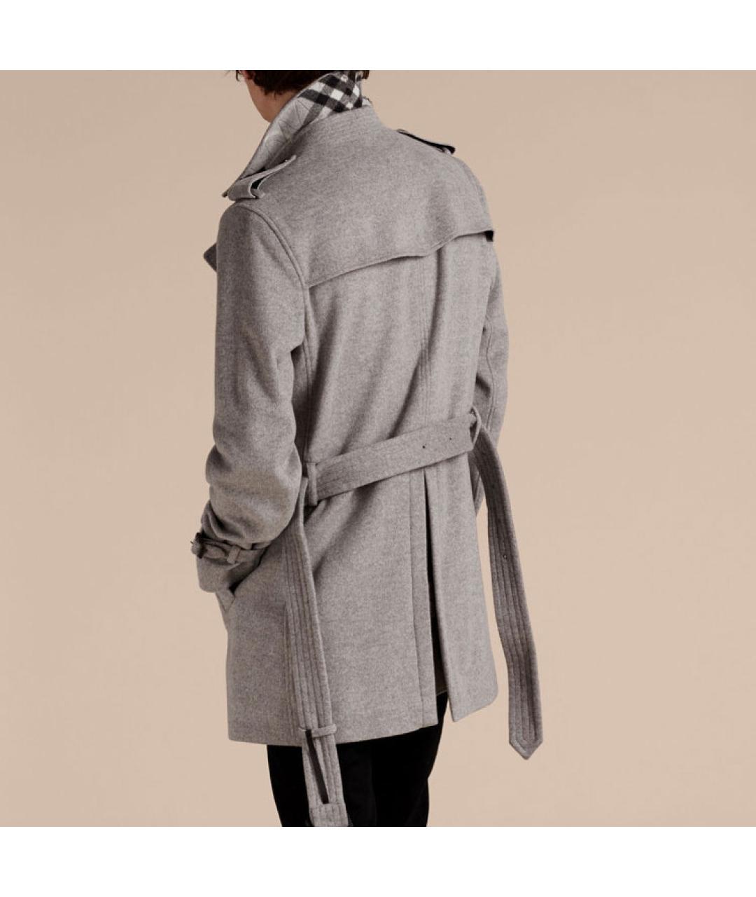 BURBERRY Серое кашемировое пальто, фото 3