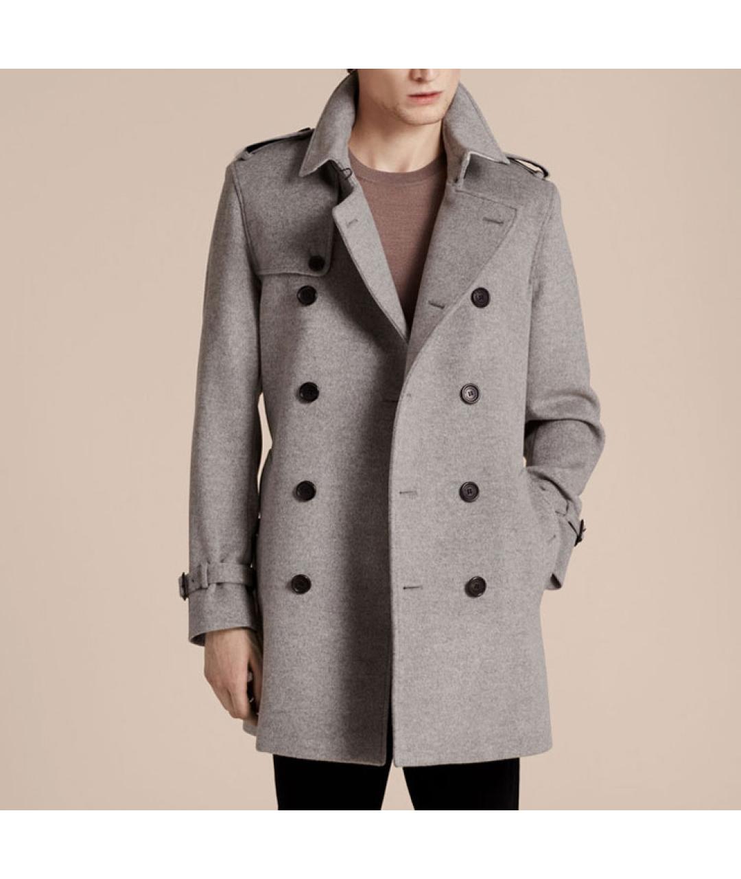 BURBERRY Серое кашемировое пальто, фото 2