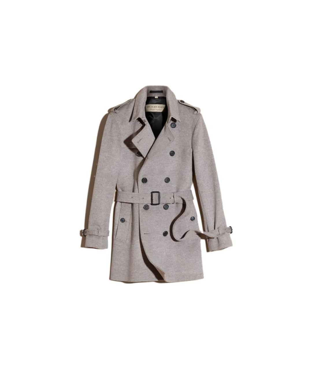 BURBERRY Серое кашемировое пальто, фото 1