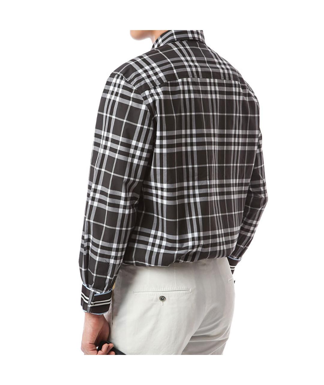 BURBERRY Черная хлопковая кэжуал рубашка, фото 3