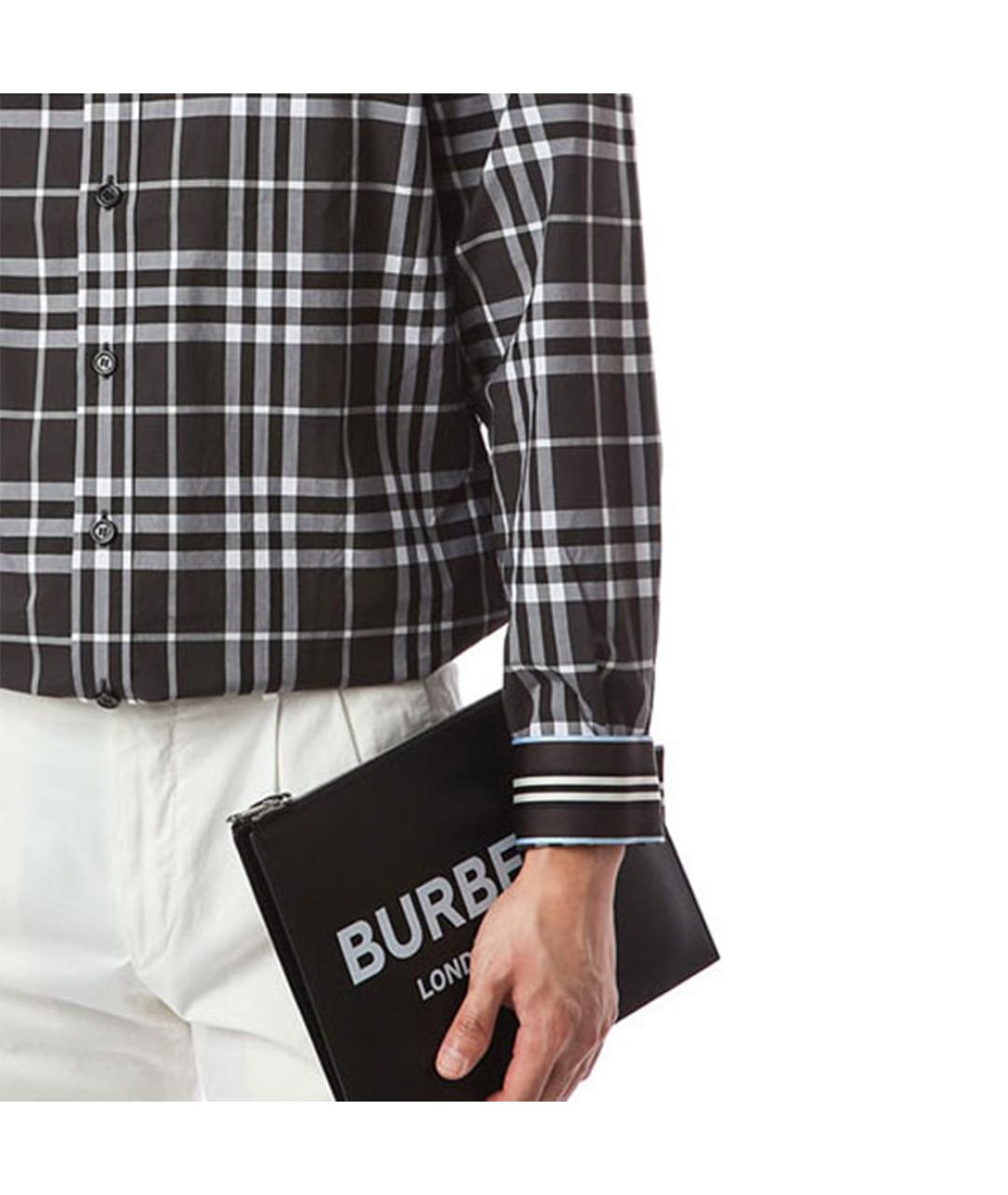 BURBERRY Черная хлопковая кэжуал рубашка, фото 4