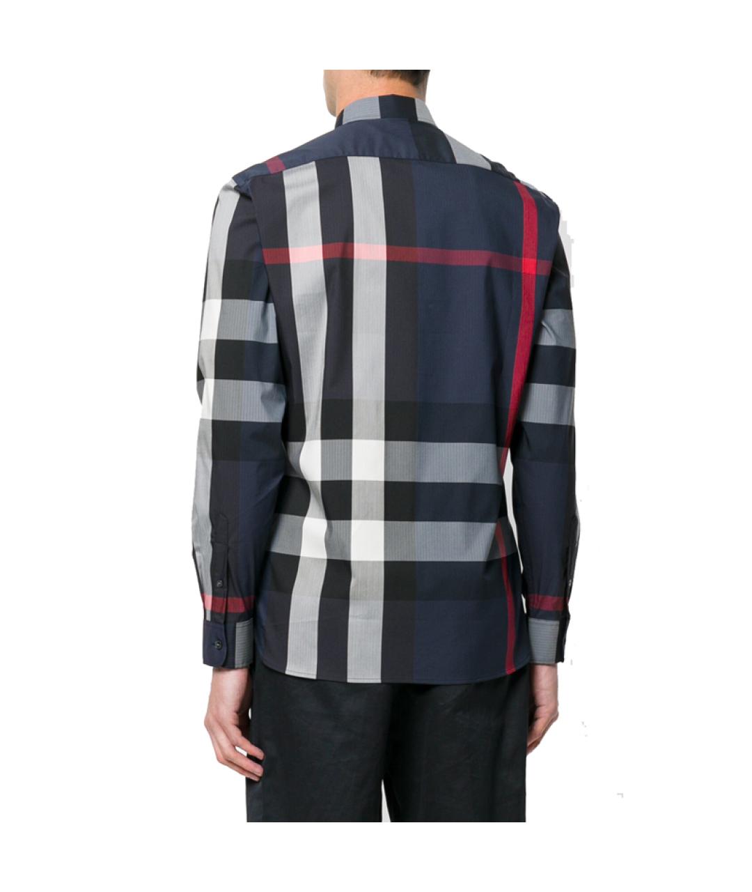 BURBERRY Темно-синяя хлопковая кэжуал рубашка, фото 3