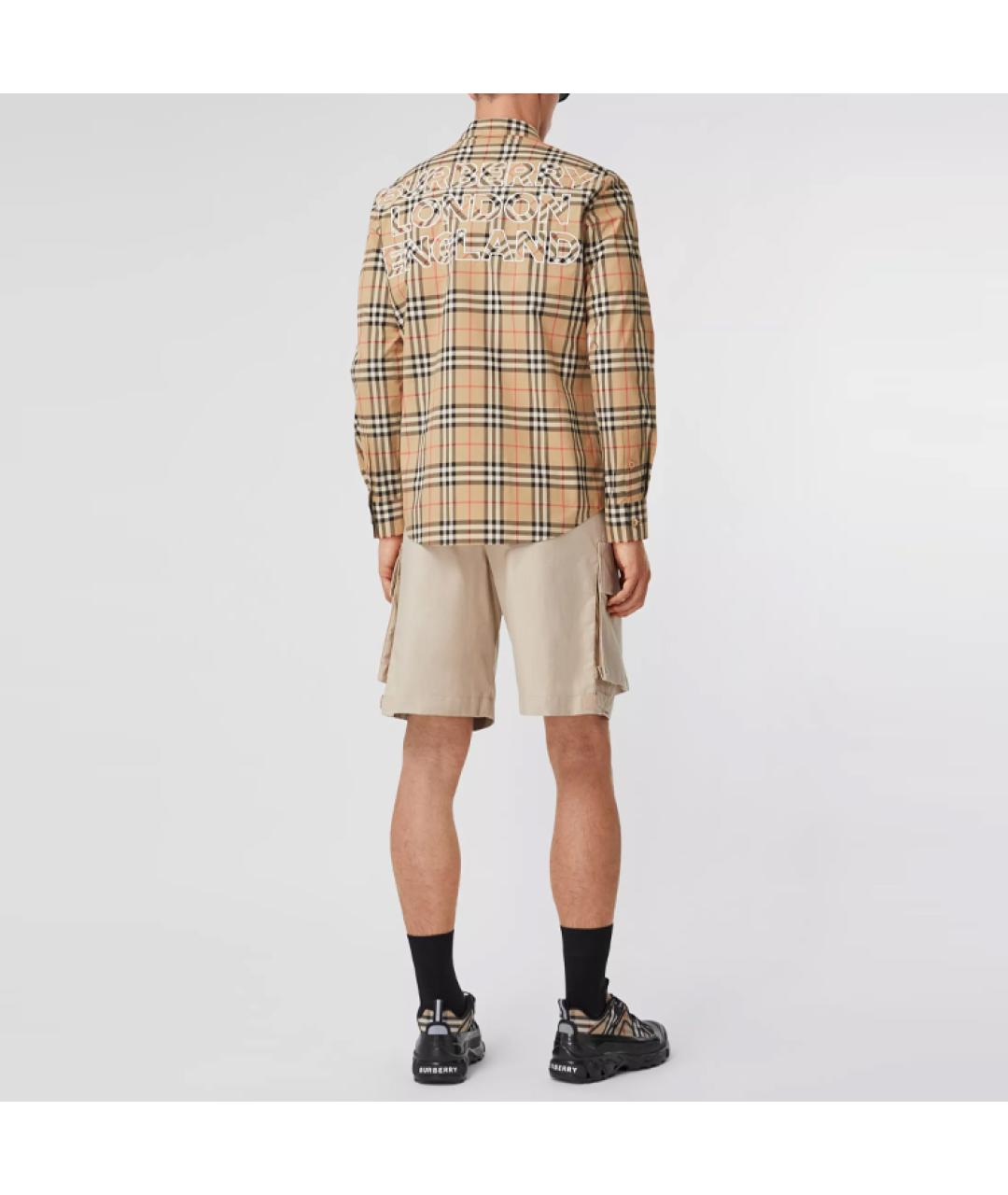 BURBERRY Коричневая хлопковая кэжуал рубашка, фото 3
